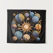 Solarsystem-Grafikdesign Wandteppich (Vorderseite (Horizontal))