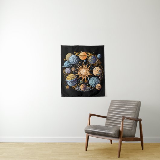 Solarsystem-Grafikdesign Wandteppich (Beispiel)