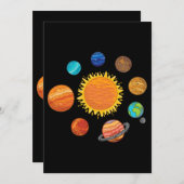 Solarsystem Planets Astronomie Weltraumwissenschaf Einladung (Vorne/Hinten)