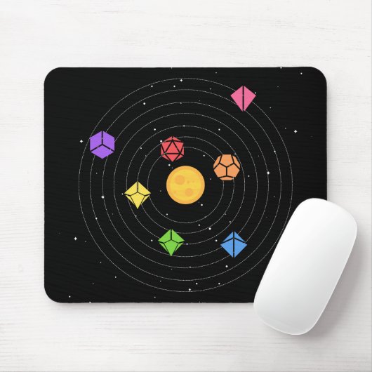 Solarsystem Würfel Set Astrologie Tabletop RPG Mousepad (Mit Mouse)