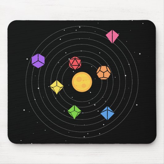 Solarsystem Würfel Set Astrologie Tabletop RPG Mousepad (Vorne)