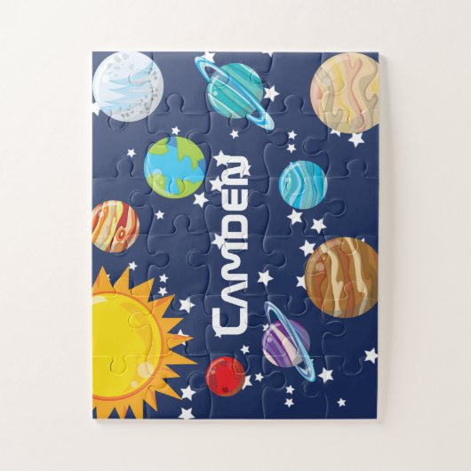 Solarsystems-Kindes personalisiert Puzzle (Vertikal)