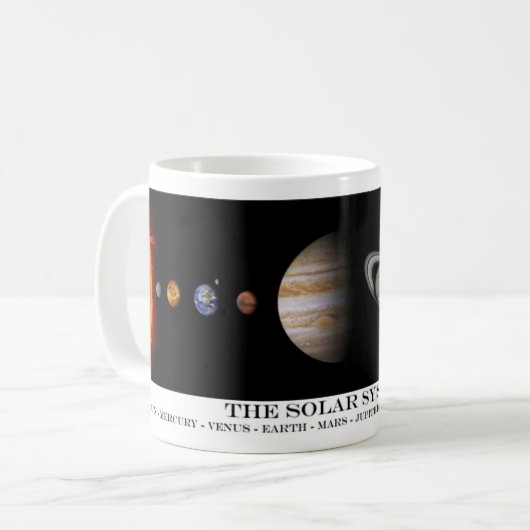 Solarsystems-Planeten-Tasse Kaffeetasse (Vorderseite Links)