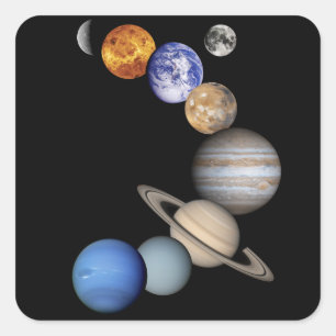 SolarSytem Montage Quadratischer Aufkleber