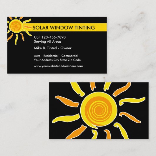 Solarwindows-Abtönen Visitenkarte (Vorne/Hinten)