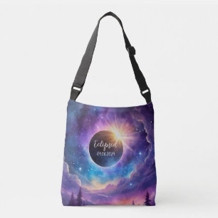 Solarzelle mit einem Lila kosmischen Himmel Tragetaschen Mit Langen Trägern