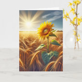 Solarzelle Sonnenblumen in Weizenfeld-Förderung Karte (Gelbe Blume)