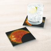 Solarzellen-Eclipse in Arbeit Glasuntersetzer (Schrägansicht)