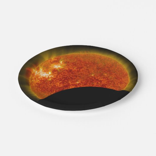 Solarzellen-Eclipse in Arbeit Pappteller (Schrägansicht)