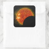 Solarzellen-Eclipse in Arbeit Quadratischer Aufkleber (Tasche)