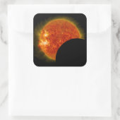 Solarzellen-Eclipse in Arbeit Quadratischer Aufkleber (Tasche)