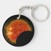 Solarzellen-Eclipse in Arbeit Schlüsselanhänger (Rückseite)