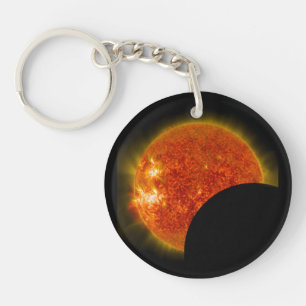 Solarzellen-Eclipse in Arbeit Schlüsselanhänger