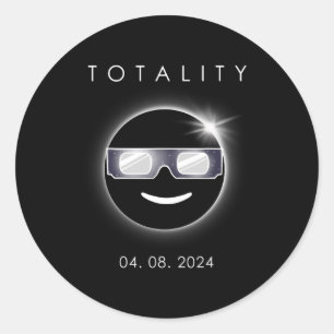 Solarzellen insgesamt 04 08 2024 Totality Boys Gir Runder Aufkleber