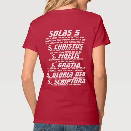 Solas 5 - Die 5 "Onlys" - Weißschrift T-Shirt (Rückseite)
