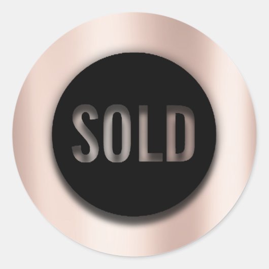 Sold Black Blush Rosen Pink Tester Beispielcontain Runder Aufkleber (Vorderseite)