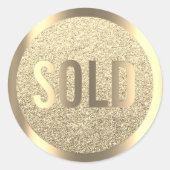 Sold Out Glitzer Sepia Imitate Gold Real Anwesen A Runder Aufkleber (Vorderseite)