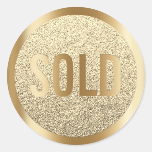 Sold Out Glitzern Sepia Lux Gold Real Anwesen Agen Runder Aufkleber (Vorderseite)