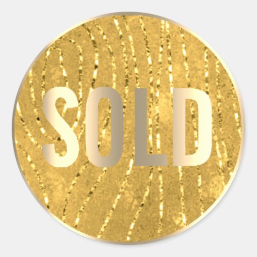 Sold Out Senf Zebra Gold Metal Anwesen Agent Runder Aufkleber (Vorderseite)