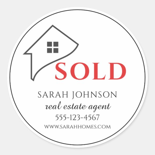 Sold Real Anwesen Runder Aufkleber (Vorderseite)