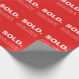 SOLD Real Estate Marketing | Minimalist Bold Red Geschenkpapier