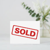 Sold Sign Postkarte (Stehend Vorderseite)
