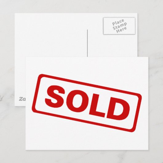 Sold Sign Postkarte (Vorne/Hinten)