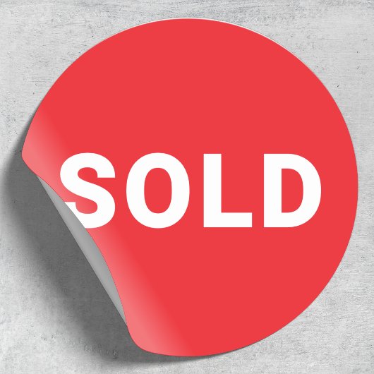 Sold Sticker | Red Product Label