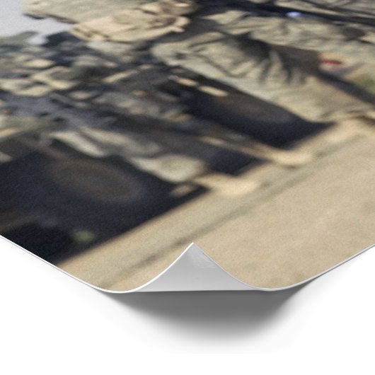 Soldat bewaffnet mit einem MK-48 Poster (Ecke)