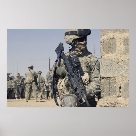 Soldat bewaffnet mit einem MK-48 Poster (Vorne)