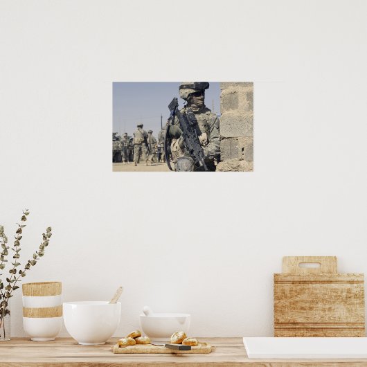 Soldat bewaffnet mit einem MK-48 Poster (Küche)