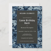 Soldat Blue Camouflage Birthday Einladung (Vorderseite)