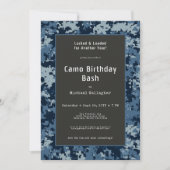 Soldat Blue Camouflage Birthday Einladung (Vorderseite)