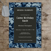 Soldat Blue Camouflage Birthday Einladung