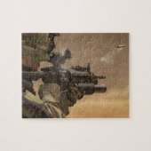 Soldat brennt sein Waffenpuzzle Puzzle (Horizontal)