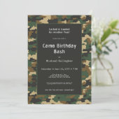 Soldat Camouflage Geburtstag Einladung (Stehend Vorderseite)