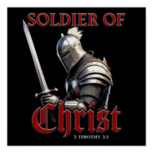 Soldat Christi 2 Timothy 2:3 Christliche Bibel Poster