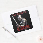 Soldat Christi 2 Timothy 2:3 Christliche Bibel Quadratischer Aufkleber (Umschlag)