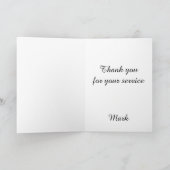 Soldat der amerikanischen Flagge Feiertagskarte (Innenseite)