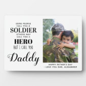 Soldat der Armee Hero Daddy Army Fathers Day Foto Fotoplatte (Vorderseite)