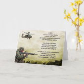 Soldat der Armee - Son Gedicht Karte (Gelbe Blume)