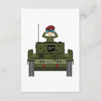 Soldat der britischen Armee im Tank-RSVP-Karte