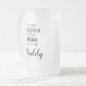 Soldat des Militärs Hero Daddy Vathers Day Foto Mattglas Bierglas (Vorderseite Links)