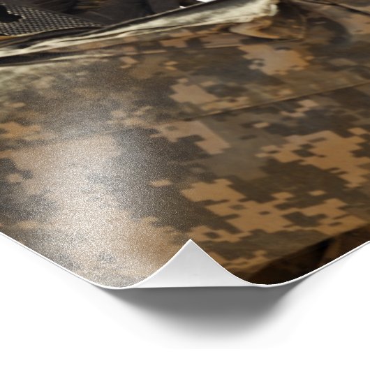 Soldat engagiert feindliche Kräfte Fotodruck (Ecke)