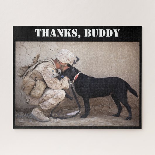 Soldat für Kampfgerät und Militärhund Puzzle (Horizontal)