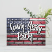 Soldat geht weg Party Patriotic Einladung (Stehend Vorderseite)