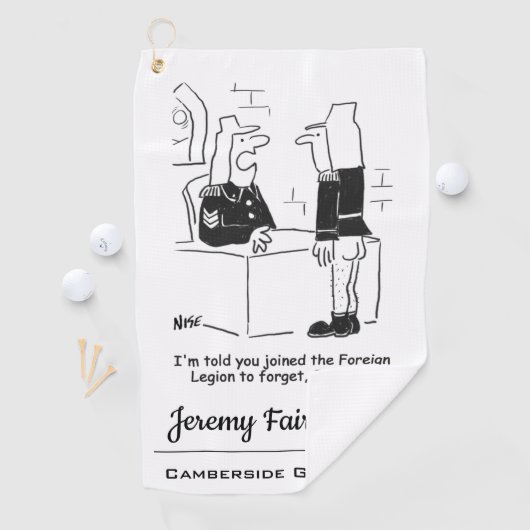 Soldat im Cartoon der französischen Auswärtigen Le Golfhandtuch (Insitu)