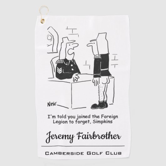 Soldat im Cartoon der französischen Auswärtigen Le Golfhandtuch (Vorderseite)