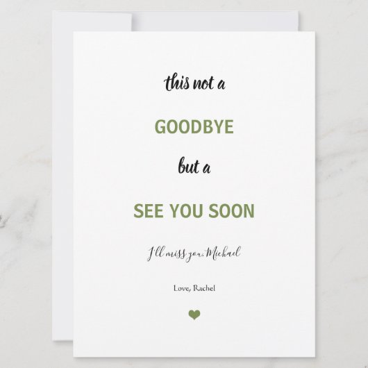 Soldat Militär Camouflage Abschied Miss Sie Auf Wi Karte (Vorderseite)