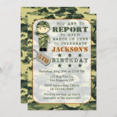 Soldat Militär Camouflage Junge Geburtstagseinladu Einladung (Vorne/Hinten)